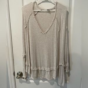 Free People Laguna Thermal Top Cream Size XS